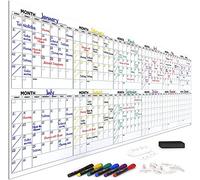 12 Month Reusable Wall Planner Includes 4 Markers 1 Eraser and L
