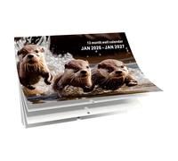 12 Month Wall Calendar,English Animal Illustrations,Wall-Mounted Monthly Calendar Ornament - for Classroom Dormitory Living Room Bedroom Study Room Students Kids Teens