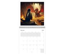 12 Month Wall Calendar | Whole Year Wall Monthly Calendar,Humor Planner January to December with Illustrations for Pet Lovers Teens Students Teachers Dormitory Study