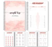 12 Month Weight Loss Journal | Pounds Lost & Body Measurements Tracker with Monthly Step Trackers, Fitness Planner, Vitamins & Supplements Logs, Goals, Reflections & Challenges | A5 (Pink)