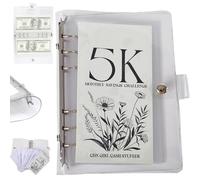12 Monthly Savings Challenges Binder, 12-Month Envelopes Money Saving Challenge Binder, Monthly Money Saving Challenge Binder, 2.5k/5k/10k Dollars Savings Challenges Book with Envelopes (5k)