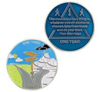 12 Months Sobriety Coin AA Chips and Medallions,Sobriety Recovery Chip Sober Token | Sobriety Gifts for Men Women Celebrating Alcoholics Anonymous Recovery