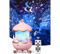 12 Movies + Soothing Sound Machine Baby Night Light Projector, Bedroom Remote Control Kids Night Light, Rechargeable White Noise Kawaii Unicorn Gift