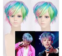 12" Multi-Color Short Fluffy Layered Synthetic Hair Cosplay Wigs Heat Resistance Bigbang G-Dragon Kwon Ji Yong PL-653