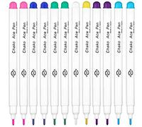 12 Multicolor Washable Erasable Fabric Marker Pens for Sewing Tailor's Clothes Markers Vanishing Auto Disappearing Air Erasable Ink Soluble Pen DIY Cross Stitch Dressmaking Kit