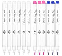 12 Multicolor Water Erasable Fabric Marking Pens Vanishing Fabric Markers Water Air Erasable Pens Disappearing Ink Water Soluble Pens DIY Cross Stitch Dressmaking Tailor's Pen for Quilting Sewing