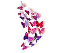 12 Muraux 3D Papillons Papiers Décoration Mural Autocollants Bricolage Papillon Amovible Réusable pour Décoration de Maison et de Piéce Durability