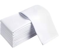 12 Napkins White 100% Pure Cotton Super Soft 250 TC - Table Linen Dinner Cloth Luxury Cotton Hotel Wedding 41 x 41 cm