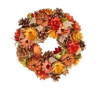 12" Natural Jute & Seagrass Pumpkin Wreath Autumn Garland - D30cm (DZ06)