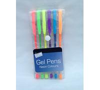 12 neon gel colours pens good for office school craft assorted colours