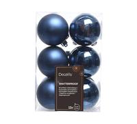 Shatterproof Baubles Pack 12 (Night Blue 6cm)