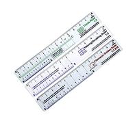 12" No-Math Ruler Set of 3, Flexible PETG Rulers
