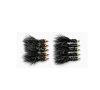 12 Nomad Trout Flies,Black, Red and Green Nosed trout flies size 10, 12 Per Pack Barbless or Barbed