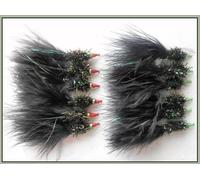 12 Nomad Trout Flies,Black, Red and Green Nosed trout flies size 10, 12 Per Pack Barbless or Barbed (Barbed)