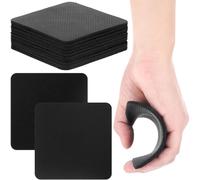 12 Non-Slip Pads for Gym Grip, Weight Lifting, Rubber Material, Like Gym Gloves, Protect Hands, 11 x 11 cm, Black