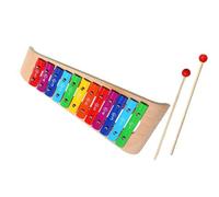 12 Note Colorful Soundboard Wooden Base Glockenspiel Instrument With 2 Mallets Professional Glockenspiel Set