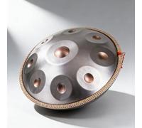 12 Note Handpan Drum 22" in D Minor 432Hz & 440Hz Tuned Percuss Instrument for Mtat Includes Bag Mallets & Stand - Silver h