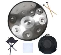 12-Note Handpan Drum in D Minor, 432Hz/440Hz Percuss Instrument for Mtat, Yoga, and Sound Healing - Silver h, Perfect for Relaxat and Mindfulness