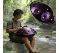 12 Note Handpan Drum in D Minor - 440Hz/432Hz Healing Sound Therapy 22" Tongue Drum for Mtat Includes Carry Bag & Stic (Dark Purple)