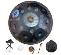 12 Notes 22 Inch Handpan, D-Minor 432 Hz Steel Drum Percussion Instrument, Mandala Musical Performance Handmade Musical Instrument Gift Blue (Blue mandala 9 tones) (Blue Mandala 9 tones)