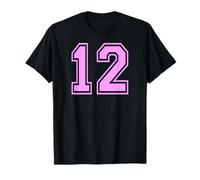 12 Number Twelve Sports Varsity College Girl Matching T-Shirt