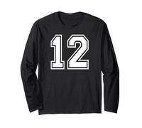 12 Number Twelve Team Sports Graphic Design Matching Varsity Long Sleeve T-Shirt