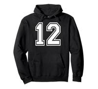 12 Number Twelve Team Sports Graphic Design Varsity Matching Pullover Hoodie