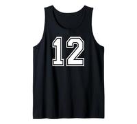 12 Number Twelve Team Sports Graphic Design Varsity Matching Tank Top