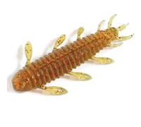 12 or 8-Piece Floating Stick Shrimp Lures T-Tail Baits with Spiral Heads Soft Plastics for Black Pit BassMandarin Fish(Light brown,4.5cm)