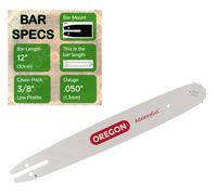 12" OREGON AdvanceCut Guide Bar 3/8" x .050" (1.3mm) - 120SXEA074