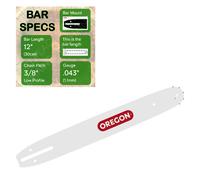 12" OREGON Single Rivet Guide Bar 3/8" x .043" (1.1mm) - 124MLEA041