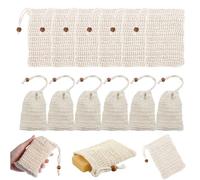 12 Organic Soap Bags for Solid Shampoo and Soap Shower Soap Mesh Bags with Sister Side for Exfoliating Effect for Drying Foam