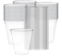 [12 oz - 36 Sets] Clear Plastic Cups with Flat Straw Slotted Lids, 36 ct., Disposable and Recyclable Drinkware for Iced Coffee, Smoothies, Water, or Desserts, Large BPA Free Drinking Use 12 Oz
