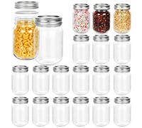 12 oz Glass Mason Jar, 20 Pack 360ml Canning Jars with Regular Mouth Lids, Glass Jars Storage Containers for Overnight Oats, Jam, Jelly, Honey, Beans, Spice, Wedding Party Favors, Shower Favors