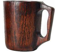 12 oz Handmade Wooden Coffee Mug Wood Outdoor Travel Mug Tea Camping Cup Wine Beer Mug with Handle for Men