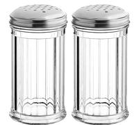 12 Oz Parmesan Cheese Shaker/salt and pepper shakers with Stainless Steel Lid, Clear Plastic seasoning shaker, sugar/spice dispenser, large salt and pepper shakers (360 ml) by GEEX DEPOT (2, 12 Oz)