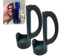 12 Oz Slim Can Holder with Handle 2pcs Reusable Energy Drink Holder with Handle D Printed Grip for Soda, Beer & Beverages,Compatible with Redbull Cans (2pcs black)