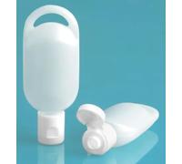 12 Pack - 1/2 oz HDPE Tottle Bottles with White Snap Top Caps - Semi-Transparent, Impact-Resistant, Flexible - Hotel Amenities, Travel Size - Includes Hang Loop for Easy Clipping (12 pack)