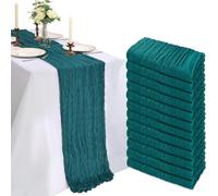 12 Pack 10FT Teal Cheesecloth Table Runner 120 Inch Long Gauze Rustic Boho Cheese Cloth Table Runner Sheer Fabric for Wedding Party Birthday Bridal Baby Shower Summer Centerpiece Home Decor