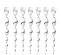 12 Pack 12 Inches Silver Wind Twisting Rods with Reflective Spiral Design, Hanging Wind Spinner Keep Birds Away for Outdoor Yard, Garden, Farm and Christmas Tree Decorations