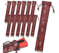 12 Pack 13inch Long Folding Hand Fan bags,Red (Fan bags Red-13in-12p)