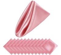 12 Pack 17x17In Restaurant Napkins, for Parties and Weddings, Elegant Cloth Napkins for Upscale Dining Experience (Pink)