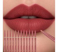 12 Pack 2 In 1 Matte Lip Liner Lipstick Set Retractable Red Tones | Velvet Cream Texture With Buildable Matte Color Smooth Glide Water Resistant Wear For Daily Makeup Travel Dates And Touch Ups