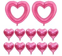 12 Pack 2 Size Pink Heart Party Balloon