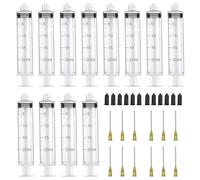 12 Pack 20ml Plastic Syringe With Blunt Needle - Luer Lock Reusable Liquid Applicator for Lab, Glue, Industrial and Scientific Use