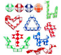 12 Pack 24 Blocks Magic Snake Cube,mini Snake Speed Cube, Twist Puzzle Toys For Kids Intelligence Development ,party Bag Fillers, Party Favours(random