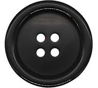 12 Pack 25mm Black Resin Sewing Buttons | Round 4-Hole Fasteners for Crafting, Coats, Jackets, Blazers, DIY Repairs and Clothing Replacements | Durable, Machine-Washable (40L)