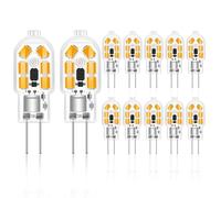 12 Pack 2W G4 LED Bulbs, 12V AC/DC Warm White 3000K Bulb, Replacement 20W Halogen Bulb, 200LM, Energy Saving G4 LED Capsule Light Bulbs, Bi-Pin Base, Non-Dimming, Chandelier Home Lighting Decor