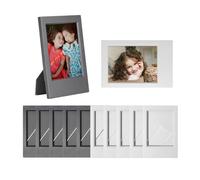 12 Pack 2x3 inch Mini Picture Frames for Instax Mini 13 12 11 9 8 41 40 90 99 70 7s SE EVO Film, Small Freestanding Tabletop Display Frame Set for 54x86mm Pictures (Black+Grey)