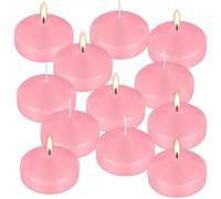 12-Pack 3 Inch Pink Floating Candles - Romantic Decor for Valentine's Day